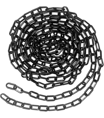 25 m afsluitketting rood wit kunststof ketting, 6 mm waarschuwingsketting plastic ketting, kunststof afsluitketting met 4 karabijnhaken voor barrières bij opritten, werkplekken en garages