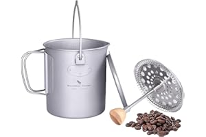 Boundless Voyage Titanium Cup Camping Coffee Mug Outdoor French Press Pot Camp Cooking Pot Multi-Functional Travel Mug Pot