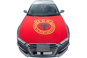 PLMVI UÇK Albanien Autoflagge - Albanische Flagge - Kosova - Kosovo Motorhaubenflagge - Ushtria Çlirimtare e Kosovës