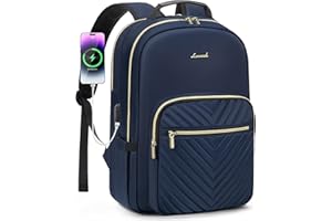 LOVEVOOK Zaino Donna Porta PC 15,6 Pollici, Impermeabile Zaino per Laptop con Caricatore USB, Zaino Computer per Università Viaggi Lavoro Scuola Ufficio Blu