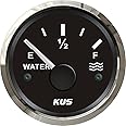KUS Water Level Gauge Meter Indicator 0-190ohm With Backlight 12V/24V 52MM(2") (Black)