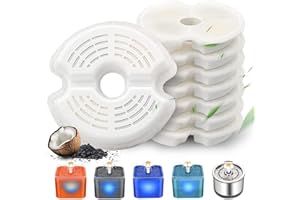 WEIKEY Filter für Katzenbrunnen 8 Stück für 2.5L Edelstahl-Brunnen Katzenbrunnen und 2L Bunten Katzenblüten-Trinkbrunnen mit LED-Licht, Ersatzfilter Trinkbrunnen für Katzen und Hunde mit Harz und Aktivkohle