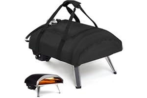 Fenghome Pizzaofen Abdeckung für Ooni Koda 16, 600D Wasserdicht Pizzaofen Tragetasche Oxford-Stoff Pizzaofen Tragetasche mit neuer oberer Reißverschlusstasche Pizzaofen Zubehör-Schwarz(66x60x22cm)