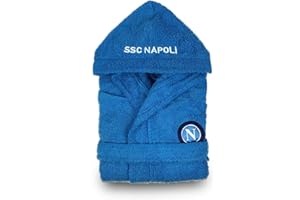 SSC NAPOLI Napoli SSC Bademantel aus Frottee für Erwachsene, offizielles Fußball-Geschenk, 100 % Baumwolle