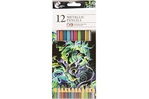 GUMOCH Chiltern Wove Pack Of 12 Intense Colour Metallic Artist Colouring Pencils Assorted Colours