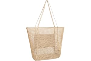 WOODLAND LEATHERS Woodland Holiday Essentials Beach Bags for Women, Extra Large Mesh Tote Bag with Pocket, Foldable & Waterproof, Ideal for Pool, Gym, Grocery Shopping & Travel, Summer Shoulder bags for women
