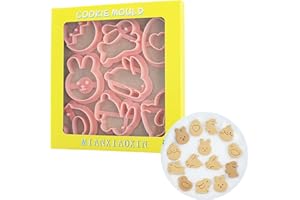 PTaizjjz Juego de 8 cortadores de galletas de Pascua, cortadores de galletas de Pascua prensables, conejo, pollito, huevo de Pascua, cortadores de repostería con estampado en relieve para utensilios