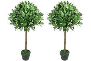 BPIL Artificial Bay Leaf Laurel Tree Plants Indoor Outdoor 4ft Height,Artificial Tree Bay Leaf Laurel Tree Weatherproof imitation foliage Suitable for outdoors (2)