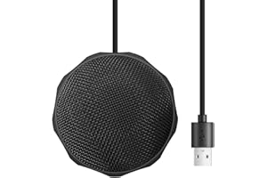 Dericam USB Desktop and Laptop Computer Microphone, 360° Omnidirectional Condenser Mic, PC Microphone for Tele-Conference/Learning, Online Chatting, Gaming, Live Podcasting, Recording, Skype, M1