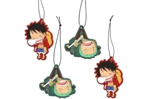OOSHEON 4 Stück Anime Auto Lufterfrischer,Rückspiegel Auto Lufterfrischer,Auto Rückspiegel Hängend,Hanging Anhänger,Räucherstäbchen für Männer Frauen Geschenk