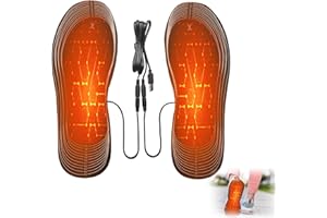 Acboor Plantillas calefactables, plantillas de calefacción USB, suela térmica recortable, suela calefactable recargable, calentadores de suelas lavables para hombre y mujer para senderismo, escalada,