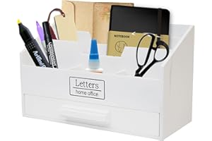 DRULINE Lettere Vassoio Lettera Postablage Supporto con Cassetto Porta Lettere Postbox Carta Scatola Vassoio di Carta Legno - Bianco