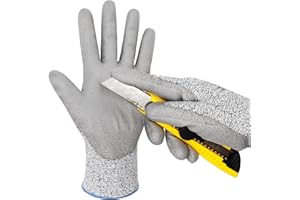 EXBRIECO, Guantes de Protección, Guantes Anticortes, Resistentes Nivel 4, Buen Agarre, Fibra Acrilica, Recubierta de Latex en la palma, Guantes de Trabajo, Calidad Industrial, Talla 10 (XL)