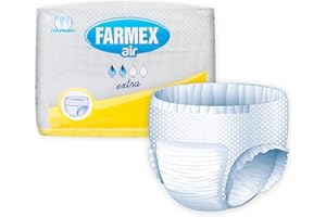 Farmex - Pañales para Adultos - Pantalones Bragas Absorbencia EXTRA - TNT Super Absorbente, Sin Látex, Transpirable e Hipoalergénico - Delicado en la Piel - Talla L - 14 Piezas