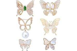 ZGDEIWGF Pack De 6 Broches De Mariposas, Broches, Broches Antiexposición, Botones De Camisa Sin Costuras, Alfileres Versátiles