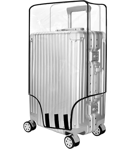 Set Coprivaligia Trasparente 3 Coprivaligia Impermeabili Trasparenti - 20+24+28 Pollici Per Protezione Viaggi Cover Valigia PVC - 2