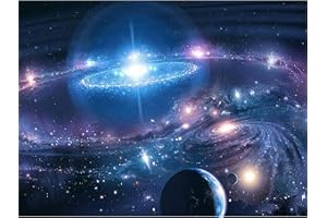 YSCOLOR Diamond Painting Pieno 5D Galassia Pianeti Spazio Scenario Pittura Diamante Tondo DIY Punto Croce Decorazioni per La Casa Ricamo Rotondo Mosaico Regali Unici 30X40Cm