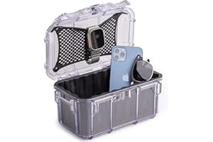 Evergreen 58 Waterproof Dry Box Protective Case - Travel Safe/Mil Spec/USA Made - for Cameras, Lenses, Phones, Pistols, First Aid, Boating, Water Sports, Tacklebox, Ammo Can, Deck Boxes (Clear)
