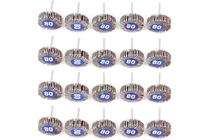 Yuhtech Dischi Lamellari, 20Pcs 80Grit Abrasivi Carta Vetrata Flap Ruota a Disco 32 x 10 x 3.2mm per Trapano, Smerigliatrice, Utensile rotante