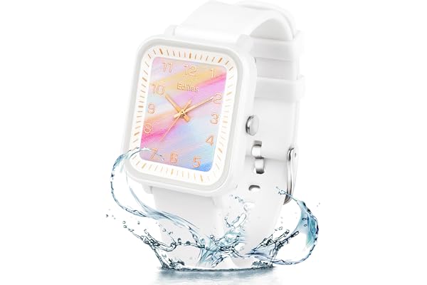 Edillas Analogique Montre Enfants Adolescents Filles Garçons étanche 50M Mouvement Japonais élégant étudiants Adolescents Filles Garçons Bracelet en Silicone Souple Cadeau de Plus de 8 Ans