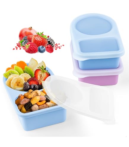 Confezione da 4 contenitori per snack per bambini e adulti, 5