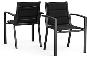 Homall Chaise de Jardin Aluminium 6 poignées avec Une capacité de Charge de 120 kg Chaise de Camping Rain Robuste Meubles de Jardin,Gris foncé