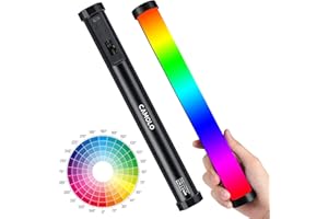 CAMOLO RGB Handheld Videoleuchte, LED Fotografie Volle Farbe Licht, Fotografie Lichtstab mit 5200mAh Akku,2500-9900K,CRI 95+,Lumen 1200Lm, Einstellbare Helligkeit +21 Effekte für TikTok,Vlog, YouTube