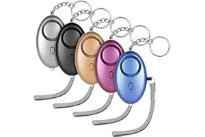 flintronic Persönlicher Alarm, 5 Stück 140 dB Selbstverteidigungsalarm , Taschenalarm Sirene mit LED-Licht und Schlüsselanhänger, für Frauen, Kinder, ältere Menschen, Nachtschicht
