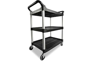 RUBBERMAID COMMERCIAL PRODUCTS Rubbermaid Commercial Utility Cart 3 Shelve Service Cart - Black