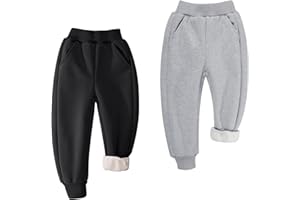 BIG ELEPHANT Fleece-gefütterte Jogginghose für Jungen und Mädchen, sportliche Jogginghose aus weicher Baumwolle für Jugendliche, aktive Basic-Hose für Kinder mit Taschen