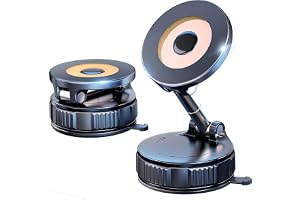Giftorld Magnetisk telefonhållare för bil, spegel, skrivbord, 360° svängbar bas, stark sugkraft och stabil grepp, förbättrad