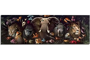 REINDERS Wandbild, Dschungel Fantasie, Kinderzimmer, Poster, Wanddeko, Room Decor, Holz, Mehrfarbig, 52x156cm