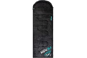 FE Active Sac de Couchage Camping - Extra Long avec Capuche Sac de Couchage Imperméable pour l'Extérieur 3-4 Saisons, Randonnée, Voyage, Pêche, Escalade, Lit de Camp | Conçu en Californie
