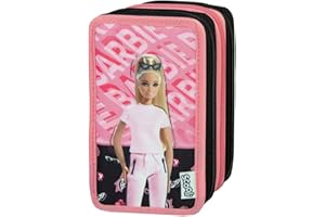 Scooli - Astuccio Scolastico Tripledecker Barbie - Grande Astuccio Scolastico con matite di Alta qualità - Pratico e Funzionale - a Partire dai 6 Anni