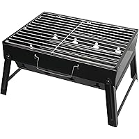 AGM Barbecue Carbone Portatile per 1-4 Persone, Barbecue Grill, BBQ Griglia in Acciaio a Carbone Pieghevole Portatile per Pic