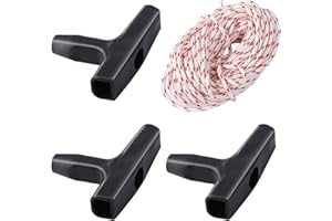 CYWVYNYT Starter Seil 10-Meter 3,0 mm Ziehen Schnur mit 3 Stücke Starter Griff für Rasenmäher Kettensäge Trimmer Edger Bürste Schneider Motorteile