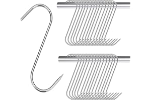 DINGFENG 30 Stücke Edelstahl Räucherhaken, S Haken, Fleischhaken, Fleischerhaken, Küchenhaken Für Badezimmer, Schlafzimmer, Büro, Küche,Geschäft (15cm)