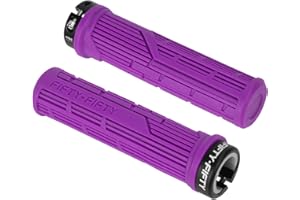 FIFTY-FIFTY Mountain Bike Grips, Single Lock-on MTB Handlerbar Grips, Soft and Comfortable, Non-Slip Locking Bicycle Handle for All Mountain, Enduro, Downhill