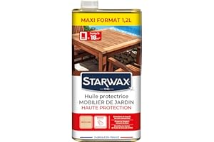 STARWAX - Huile protectrice mobilier de Jardin - Haute Protection - Incolore - 1,2L