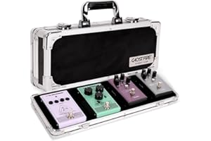 GHOSTFIRE Ghost Fire Guitar Multi Effect Pedal Case 16.9x5.5x2.8in，With Pedal Mounting Tape Fastener，Sturdy Locking Aluminum ，T series T-EC4