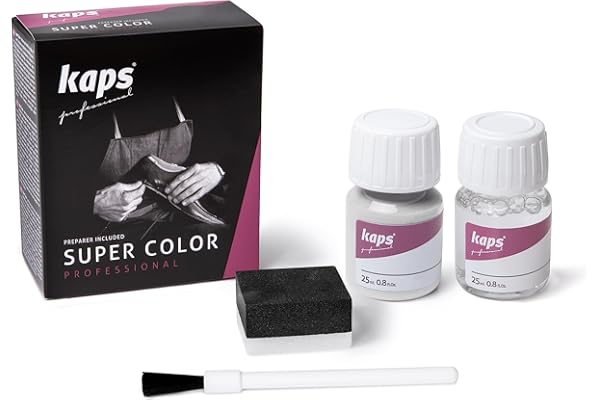 KAPS Super Color – Teinture pour Cuir Naturel – Matières Synthétiques et Textiles – 25 ml – Plusieurs couleurs, 101 - White