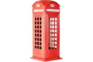 SAJAK London Red Telephone Money Box Piggy Bank Coins Jar Cash Safe Money Banks Phone Booth Metal Home Decoration Souvenir Keepsake Kiosk