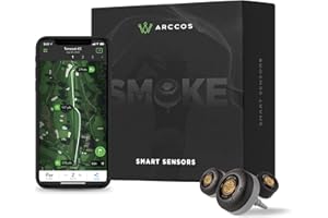 Arccos Smart Sensors: Automatic Golf Game Tracking System, A.I. Powered GPS Rangefinder & Smart Club Distances (Gen 3+, Smoke)