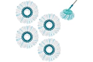 ZIGefofo 4 Pezzi Ricambio Mocio per Leifheit Clean Twist Disc Mop Ergo Altamente Assorbente Facile da Sostituire Rotonda Testina Sostitutiva in Microfibra Adatto a Tutti i Pavimenti