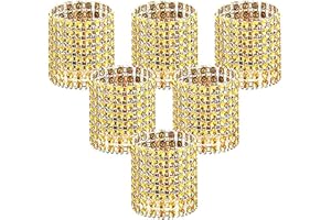 ANLOO Anneaux de serviette en strass brillants pour décoration de table, mariage, dîner, fête, bricolage Or - 50 pièces.