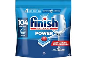 Finish Powerball Power All in 1 Pastillas para el lavavajillas todo en 1 - Pack ahorro 104 pastillas