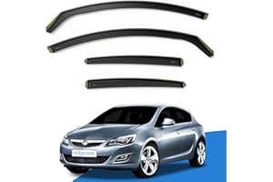 EdgeVisors Wind Deflectors | Fits: Vauxhall Astra J MK6 (2009-2015) 5 Door Hatchback/Saloon 4pc Set | In-Channel Rain Guards for Wind, Rain & Sun Protection, Easy Installation - Tinted