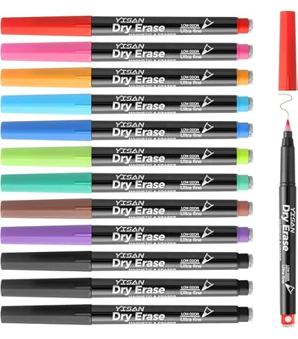 MINISOISO Whiteboard Stifte, 12 Stück Whiteboard Marker, Trocken MINISOISO Whiteboard Stifte, 12 Stück Whiteboard Marker, Trocken
