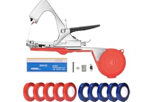 MOPEI Maszyna do wiązania roślin do szybkiego i łatwego wiązania pomidorów, papryki i ogórków, idealna dla ogrodników, rolników, w tym części zamienne, taśmy i zszywki, czerwona