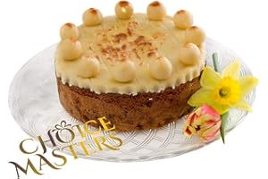 SYNC'T Choice Masters Finest Simnel Apostles Cake - Traditional Moist Rich Fruit Cake with Generous Chunks of Cherries and Raisins - Marzipan Topping with Marzipan Easter Eggs 12 cm 400g(Small)